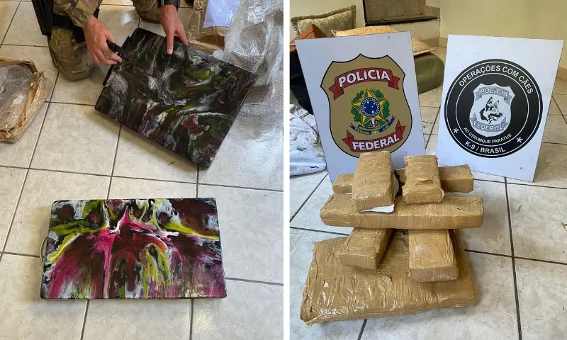Imagem ilustrativa da imagem Polícia Federal apreende drogas dentro de tábua de carne decorativa no ES