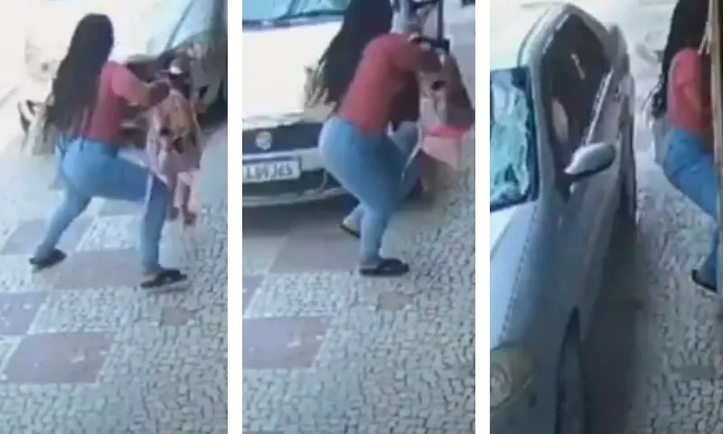 Imagem ilustrativa da imagem VÍDEO | Mãe e filha escapam de atropelamento na calçada no ES