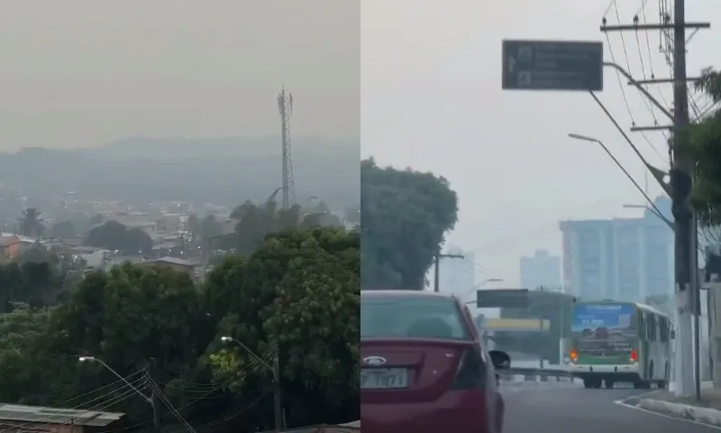 Imagem ilustrativa da imagem VÍDEO | Manaus é tomada por fumaça e registra qualidade do ar 'perigosa'