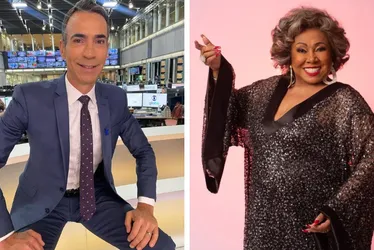 Imagem ilustrativa da imagem Após ter pernas elogiadas por Alcione, Cesar Tralli agradece à cantora