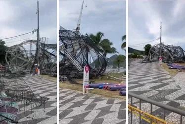 Imagem ilustrativa da imagem Árvore de Natal de 50 metros cai em Niterói, dois dias antes de ser inaugurada