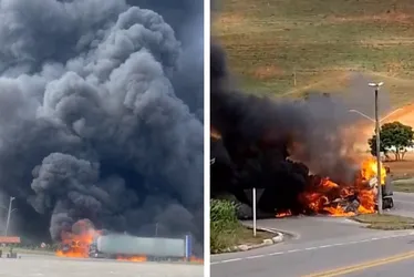 Imagem ilustrativa da imagem BR-262 no ES é totalmente interditada após incêndio em carretas