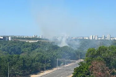 Imagem ilustrativa da imagem Bombeiros combatem incêndio em mata perto do Aeroporto de Vitória