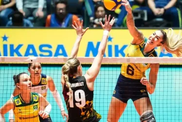 Imagem ilustrativa da imagem Brasil vence Bélgica e se mantém no Pré-Olímpico de vôlei feminino