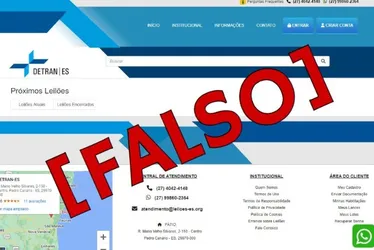 Imagem ilustrativa da imagem Golpe: Detran ES alerta capixabas sobre falso leilão de veículos