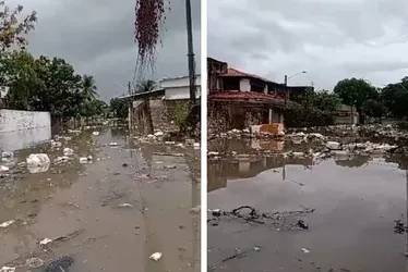 Imagem ilustrativa da imagem Grande Recife: ruas alagadas, com lixo, riscos de choque e de perdas de veículos