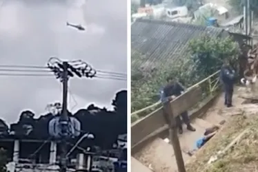Imagem ilustrativa da imagem Helicóptero sobrevoa morro de Vitória em busca de suspeitos após tiroteio