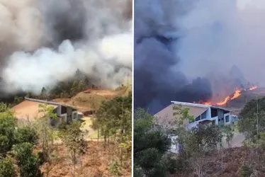 Imagem ilustrativa da imagem Incêndio em vegetação se aproxima de casas e assusta moradores em Domingos Martins