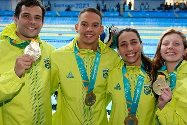 Imagem ilustrativa da imagem Natação ganha ouro e quebra recorde no Pan-americano do Chile