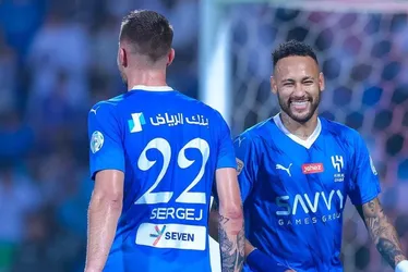 Imagem ilustrativa da imagem Neymar sai do banco, participa de gols e estreia pelo Al-Hilal em goleada