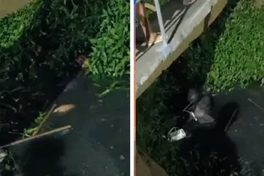 Imagem ilustrativa da imagem Suspeito de furto pula em valão para escapar de moradores em Cariacica