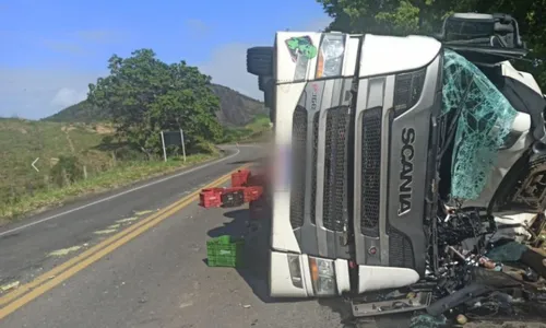 
          Imagem ilustrativa da imagem Caminhão tomba e interdita parcialmente BR-259 no ES
          