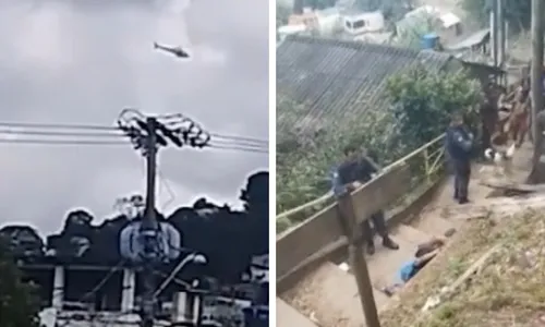 
          Imagem ilustrativa da imagem Helicóptero sobrevoa morro de Vitória em busca de suspeitos após tiroteio
          