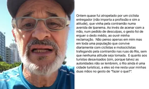 
          Imagem ilustrativa da imagem Marcos Caruso diz que quase foi atropelado por ciclista na contramão
          