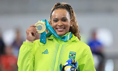 
          Imagem ilustrativa da imagem VÍDEO | Rebeca Andrade faz salto histórico e conquista ouro no Pan
          