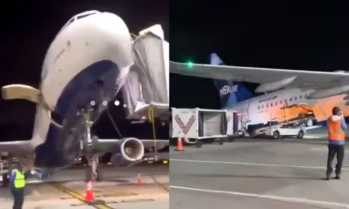 
          Imagem ilustrativa da imagem VÍDEO: Avião empina durante desembarque de passageiros em aeroporto nos EUA
          