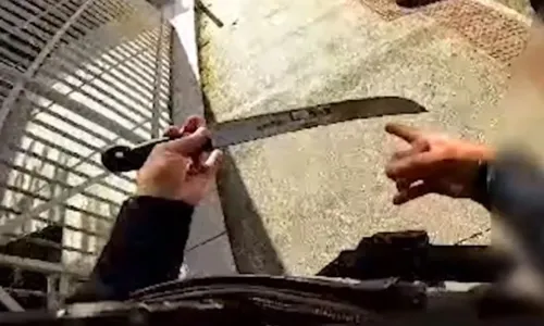 
          Imagem ilustrativa da imagem Vendedor é preso após agredir mulher com facão na Serra
          