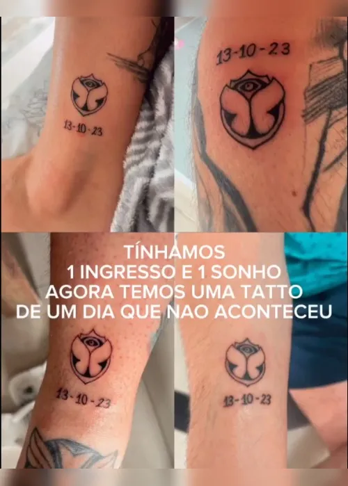 Imagem ilustrativa da imagem Amigos tatuam data cancelada do Tomorrowland Brasil