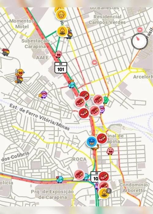 Imagem ilustrativa da imagem BR-101 na Serra é totalmente fechada por moradores em protesto por ônibus