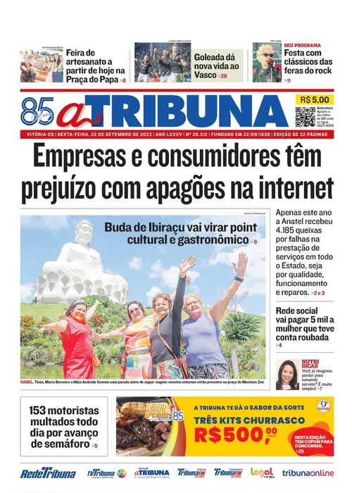 Imagem ilustrativa da imagem Confira os destaques do jornal A Tribuna desta sexta-feira