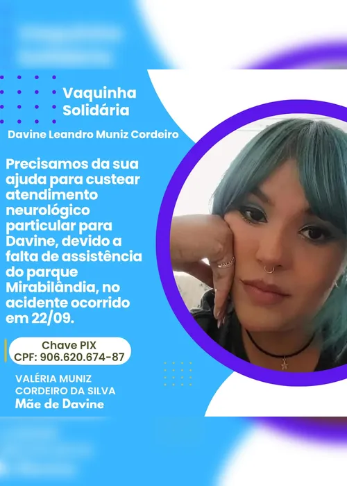 Imagem ilustrativa da imagem Família de Davine Muniz pede ajuda para custear tratamento