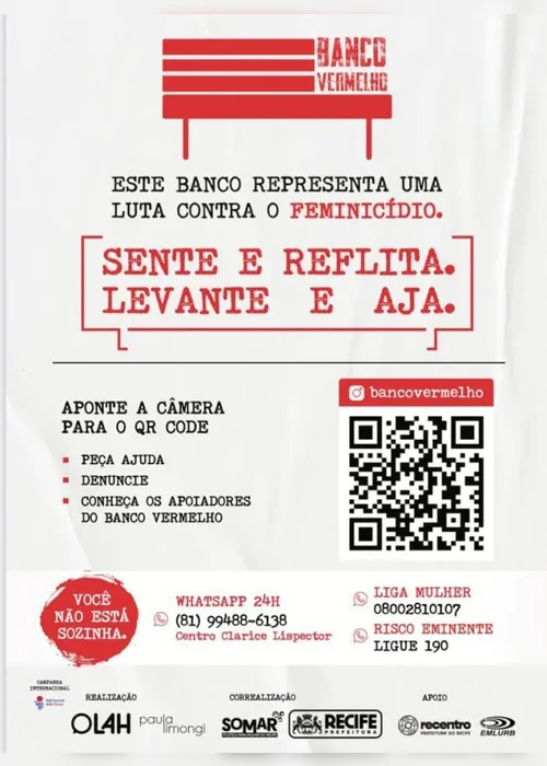 Imagem ilustrativa da imagem Recife promove evento de luta contra o feminicídio e lança projeto Banco Vermelho