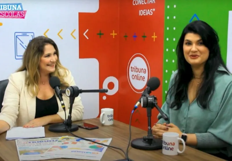 Isabela Vidal e Rayza Fontes para o podcast A Tribuna nas Escolas