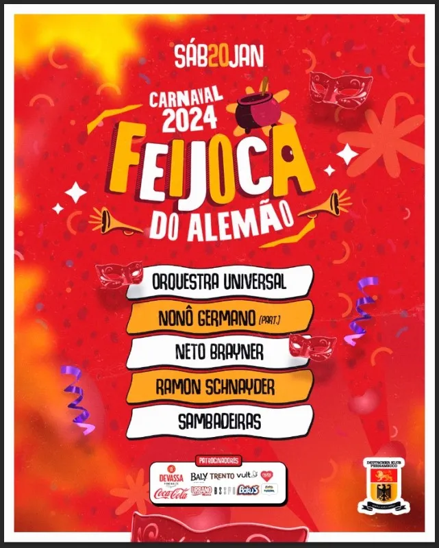 Imagem ilustrativa da imagem Animação não vai faltar na 24ª Feijoca do Clube Alemão no próximo sábado