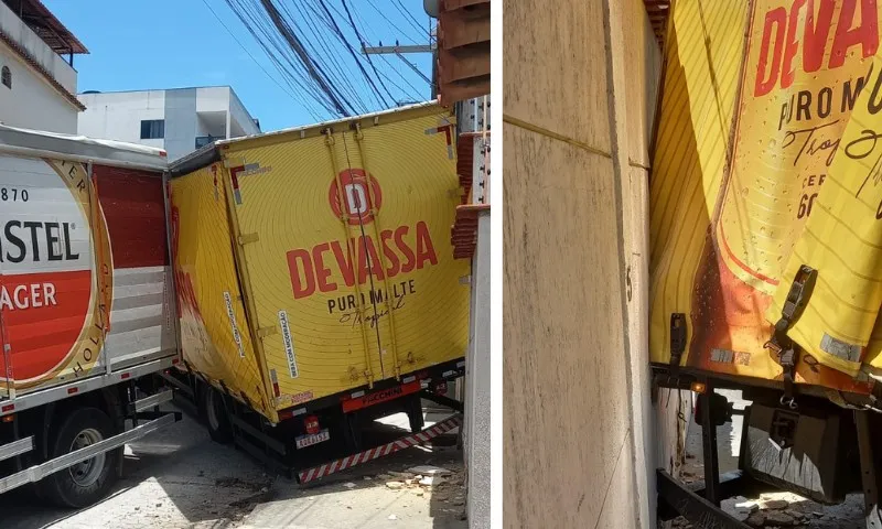 Imagem ilustrativa da imagem Caminhão de cerveja bate em muro de casa em Vila Velha