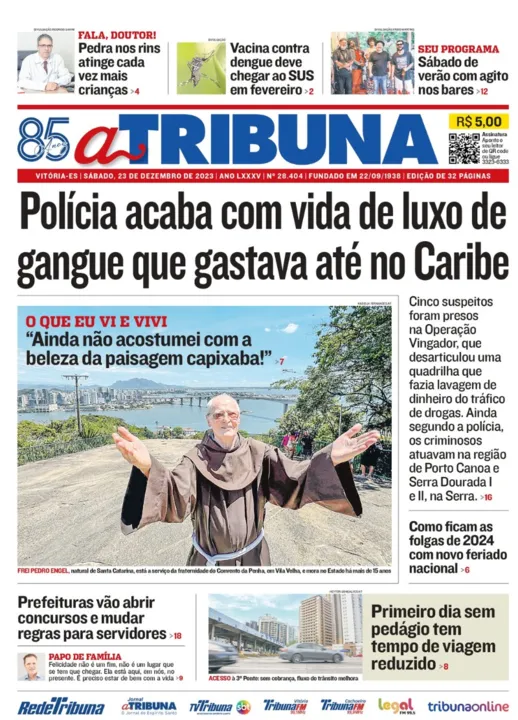 Imagem ilustrativa da imagem Confira os destaques do jornal A Tribuna deste sábado