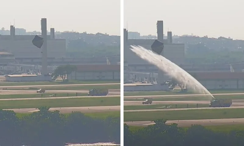 Imagem ilustrativa da imagem Equipes de emergência destroem balão em espaço aéreo do aeroporto do Galeão