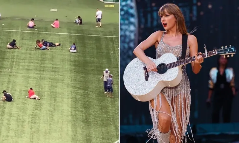 Imagem ilustrativa da imagem Estádio faz mutirão para retirar miçangas deixadas por fãs da Taylor Swift