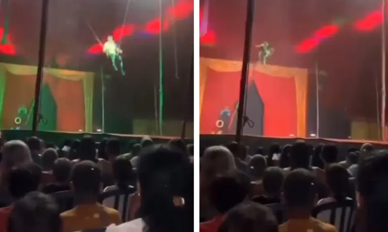 Imagem ilustrativa da imagem Trapezista sofre queda e atinge plateia durante apresentação de circo no TO