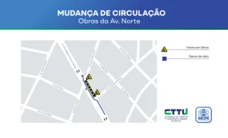 Imagem ilustrativa da imagem Trecho da Avenida Norte interditado por conta de obra da Compesa