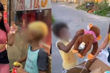 Imagem ilustrativa da imagem Influencers que deram banana e macaco de pelúcia a crianças negras viram rés