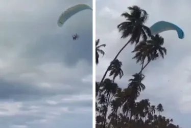 Imagem ilustrativa da imagem Paramotor colide com coqueiro e piloto é resgatado em Itapuama