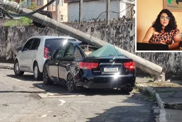 Imagem ilustrativa da imagem Poste cai, atinge carro e causa prejuízo em Guarapari