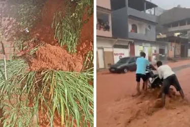 Imagem ilustrativa da imagem Temporal alaga ruas e água invade comércios de Afonso Cláudio