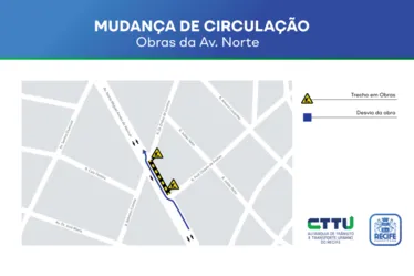 Imagem ilustrativa da imagem Trecho da Avenida Norte interditado por conta de obra da Compesa