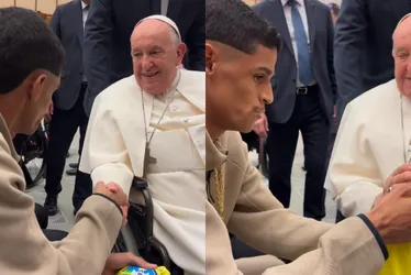 Imagem ilustrativa da imagem VÍDEO | Luva de Pedreiro pergunta ao papa Francisco se ele prefere Messi ou Ronaldo