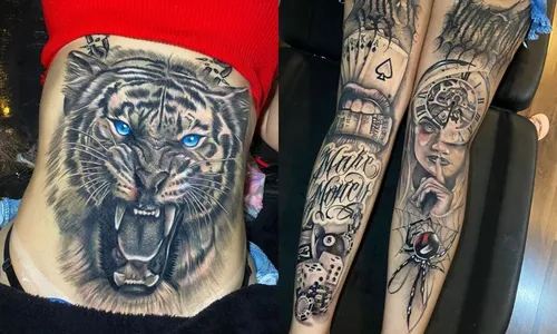 
          Imagem ilustrativa da imagem Andressa Urach cobre toda a barriga e pernas com novas tatuagens
          