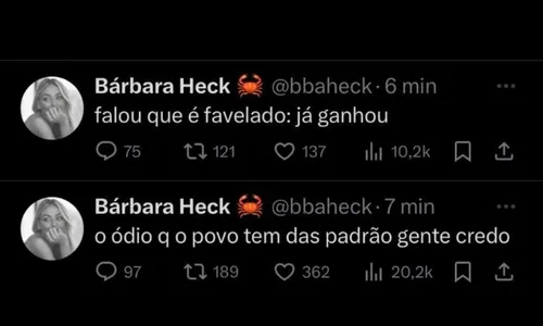 
          Imagem ilustrativa da imagem Ex-BBBs Bárbara Heck e Nati Casassola criticam escolhas do ‘Puxadinho’
          