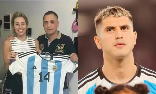 
          Imagem ilustrativa da imagem Ex-mulher de campeão mundial com Argentina vende camisa do jogador e viraliza
          