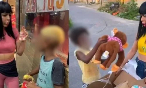 
          Imagem ilustrativa da imagem Influencers que deram banana e macaco de pelúcia a crianças negras viram rés
          