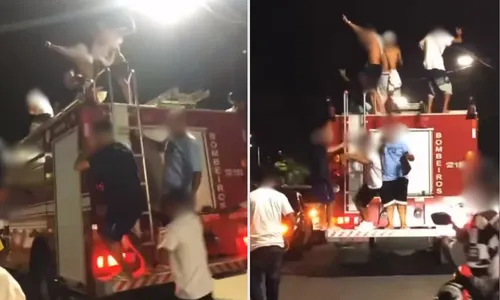 
          Imagem ilustrativa da imagem Público invade caminhão dos bombeiros e dança funk durante atendimento
          
