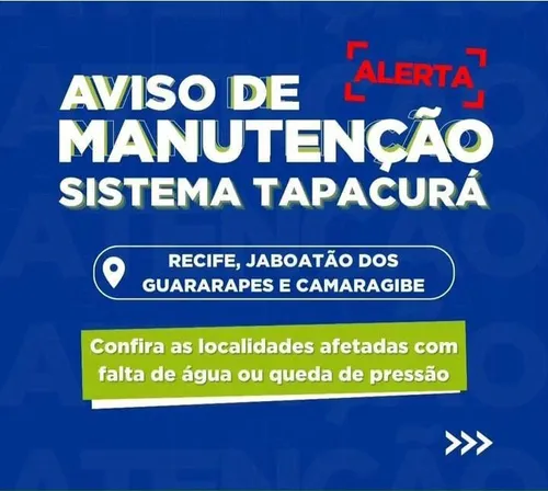
          Imagem ilustrativa da imagem Serviço no Sistema Tapacurá suspenderá fornecimento de água no Grande Recife
          