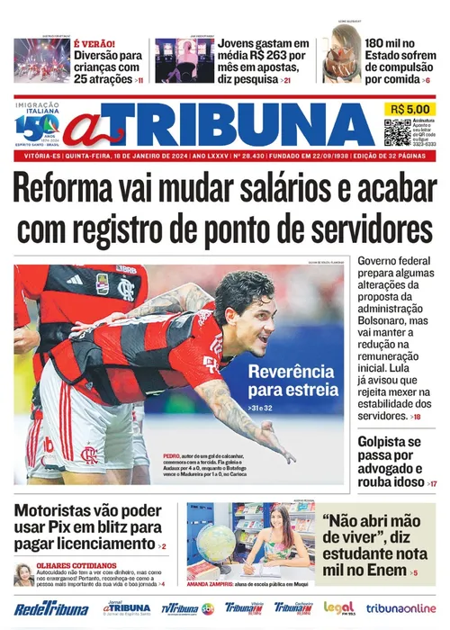 
          Imagem ilustrativa da imagem Confira os destaques do jornal A Tribuna desta quinta-feira
          