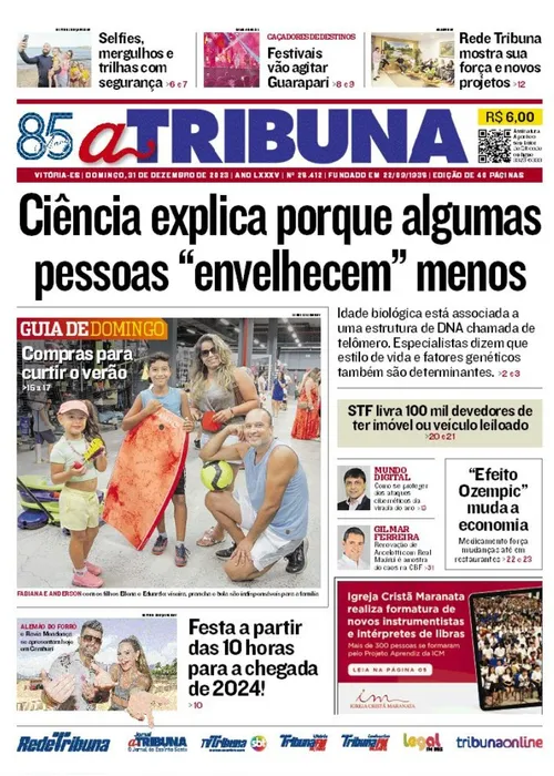 Imagem ilustrativa da imagem Confira os destaques do jornal A Tribuna deste domingo
