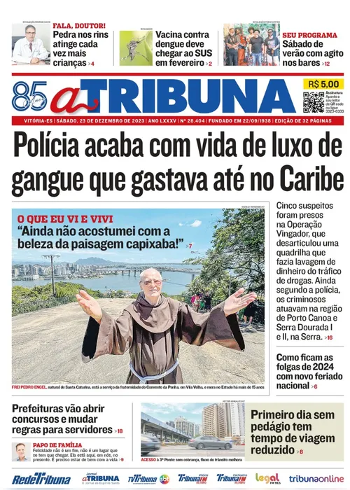 Imagem ilustrativa da imagem Confira os destaques do jornal A Tribuna deste sábado