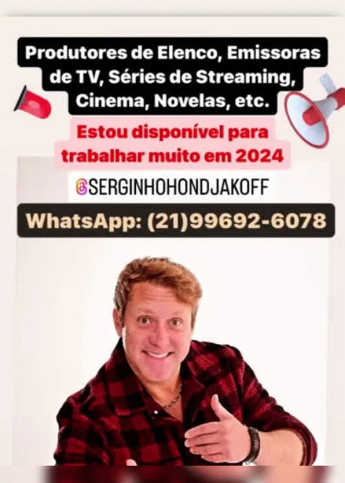 Imagem ilustrativa da imagem Ex-ator de 'Malhação' pede emprego nas redes sociais